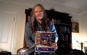 Bruce Dickinson opening a Trooper Collection Box