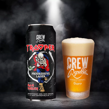 Load the picture into the gallery viewer, TROOPER PROGRESSIVE LAGER_can with pint glass
