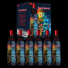 Cargue la imagen en el visor de la galería, Case of 6 bottles of Iron Maiden Darkest Red Douro DOC wine, featuring Eddie’s Head artwork and bold branding on the packaging.
