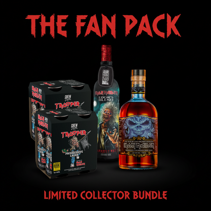 Iron Maiden The Fan Pack – 8x Trooper Progressive Lager, 1x Darkest Red Wine, 1x Rum of the Ancient Mariner – Limited Collector Bundle.