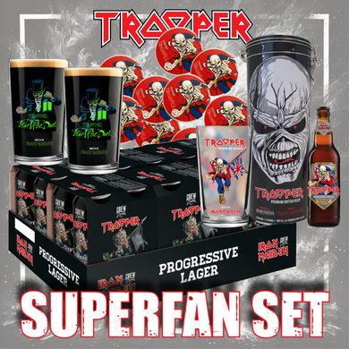 Iron Maiden Trooper Superfan Set – Limited Edition Bundle featuring a Progressive Lager 24-pack 