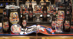 Trooper Bar Mats with Trooper Beer range on display 