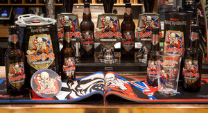 Trooper Bar Mats with Trooper Beer range on display