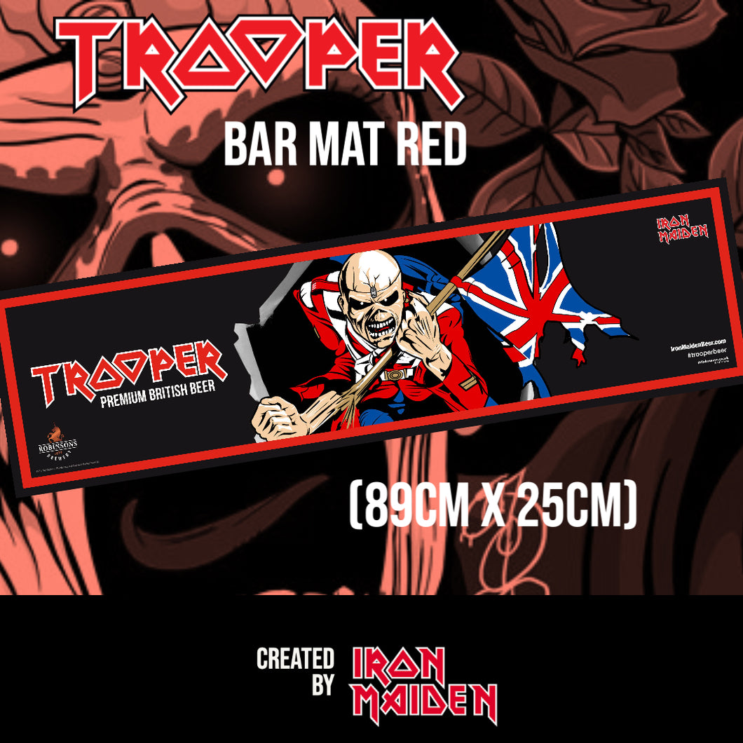 TROOPER LIMITED EDITION BAR MAT (red 89cm x 25cm)